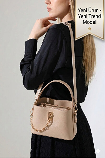 Classbag Günlük Vizon Kadın Çanta, Ayarlanabilir Askılı Zincir Aksesuarlı El ...