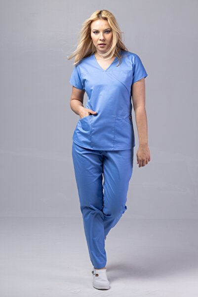 tag Uniformă medicală pentru femei, bluză și pantaloni, croială slim, New AMB...