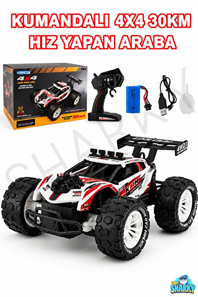 SHARKY 2.4GHz Uzaktan Kumandalı 4x4 30 Km Hız Yapan Şarjlı Buhar Atan Off-Roa...