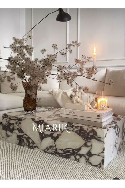 MIARIK DESIGN Menekse Mermer Küp Orta Sehpa