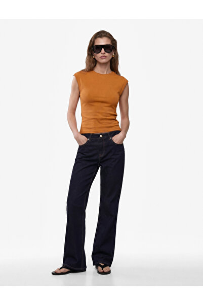 Koton Μπλουζάκι Slim Fit από βαμβάκι με λαιμόκοψη ποδηλάτου και μηδενικά μανίκια