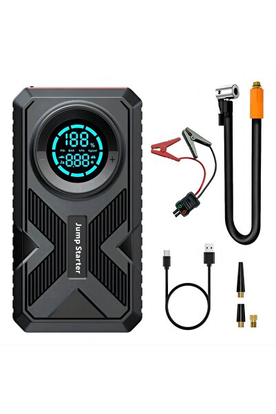 Halasouq Portable 12V Car Emergency Jump Starter, Power Bank, Air Compressor,...