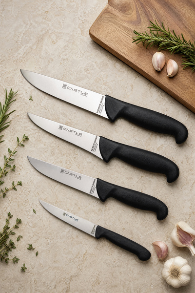 CASTLE KITCHEN İncisive Serisi Mutfak Bıçak Seti Et Ekmek Sebze Şef Bıçağı 5 ...