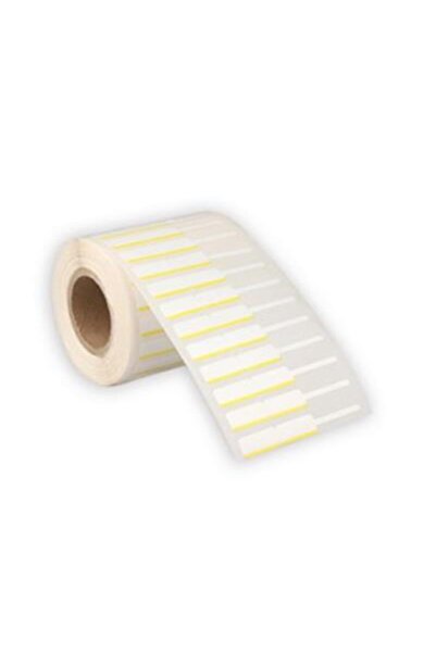 GOLDİST Kuyumcu ve Gözlük Etiketi Beyaz-Sarı Çizgili 10 mm X 76 mm İthal