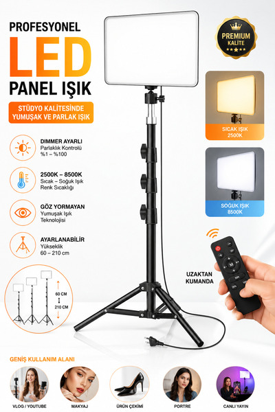 SMAYLİNG Profesyonel Fotoğraf Ve Video Için Çekim Işığı Ring Lıght Stüdyo 10 ...