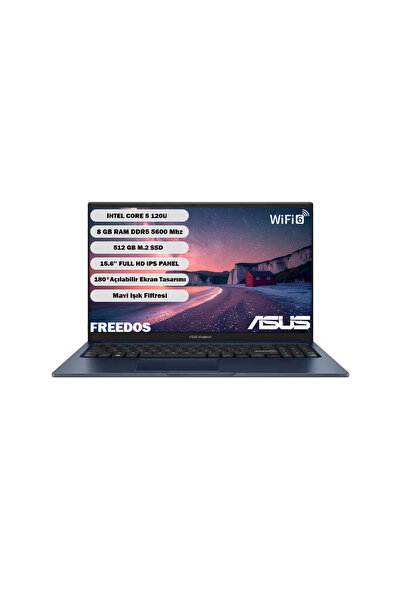 ASUS Vivobook 15 X1504VA-BQ4101 Intel Core 5 120U 8GB 512GB SSD Freedos 15.6"...