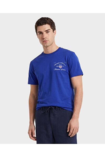 Gant Erkek Mavi Baskılı Kısa Kollu T-Shirt