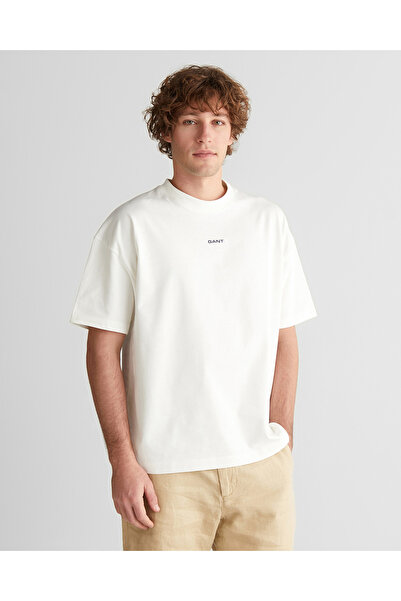 Gant Erkek Beyaz Baskılı Kısa Kollu T-Shirt
