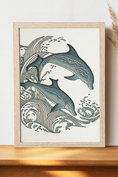 Luna Marissa Εικονογράφηση Dolphin Poster - Χοντρό χαρτί χωρίς πλαίσιο, ψηφια...