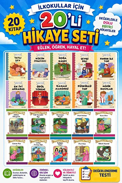 Ata Yayıncılık 2.ve 3.Sınıflar İçin 20 li Hikaye Seti 2 (48-64 Sayfa)