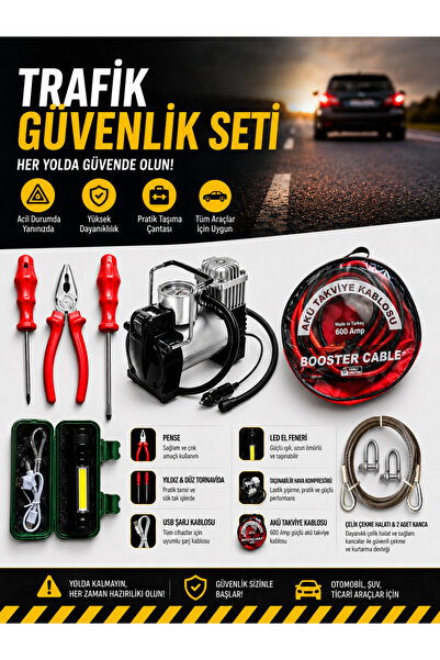 PADRİ Trafik güvenlik seti süper 7 li ( El feneri düz ve yıldız tornavida pen...