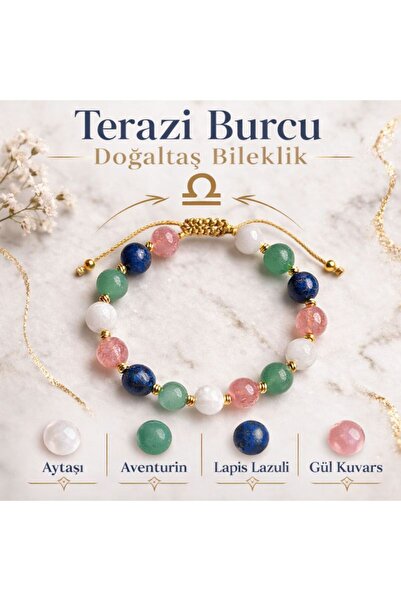 Home Natural Stone Libra Sign Bracelet