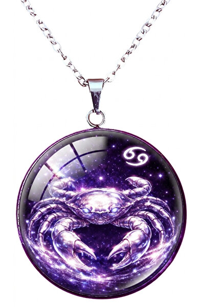 Oxolux, Lavinia Colier din seria Zodiac, in cutie cadou, design cosmic mov, b...