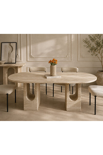 MIARIK DESIGN Foteinos - Tasarım Mermer U Ayak Yemek Masası