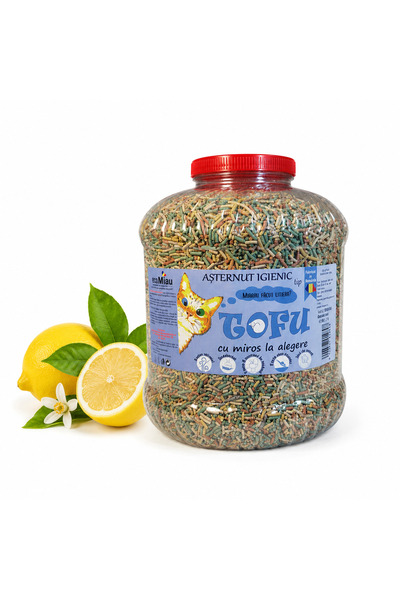 Vitamix Tofu ecoMiau –Asternut biodegradabil si pentru pisici, Lamaie, 17 Litri