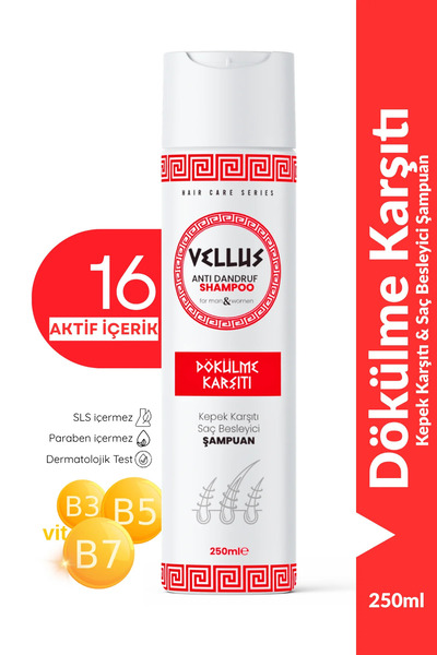 vellus Anti-Dandruff and Anti-Hair Loss Shampoo 250 ml - Professional Care wi...