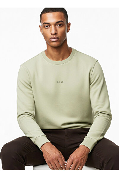 BOSS Haki Erkek Bisiklet Yaka Relaxed Sweatshirt WeSmallcrew