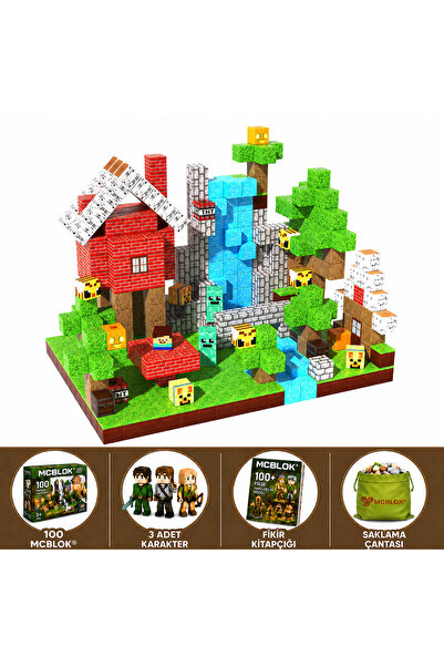 Minecraft Manyetik Orman Temalı Blok Oyuncak - 100 Parça