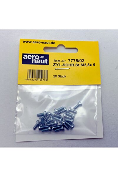 Robbe Șurub din oțel cu cap cilindric, cap plat, M2.5x6mm (20 bucăți)