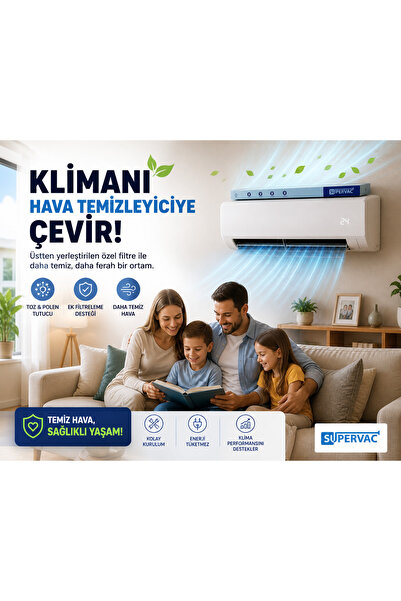 Supervac Duvar Tipi Klima Hava Temizleme Filtresi – Toz, Polen & Koku Filtrel...