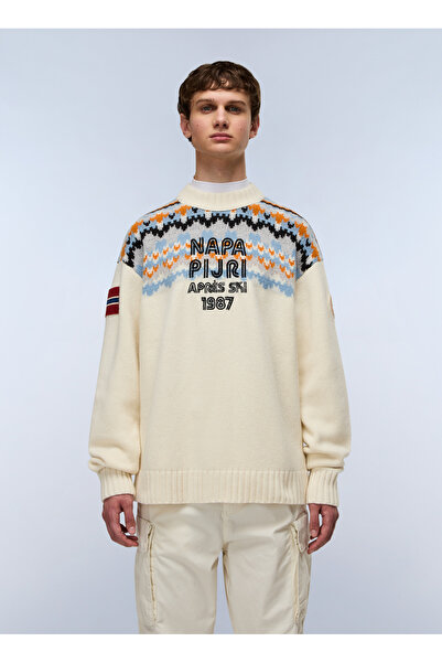 Napapijri NP0A88YZN1J1-D-FIAMES C Bej Yuvarlak Yaka Erkek Sweatshirt