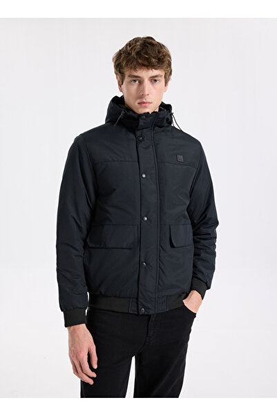 The Crow Siyah Erkek Fermuarlı Regular Fit Mont TC5104_JONS