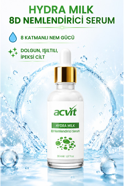 Acvit Hydra Milk 8D Hyaluronic Acid Moisturizing Serum 30 ml |   Intense Mois...