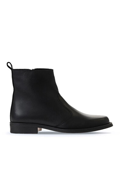 Bueno Shoes Cizme plate de damă din piele neagră 01wv8603