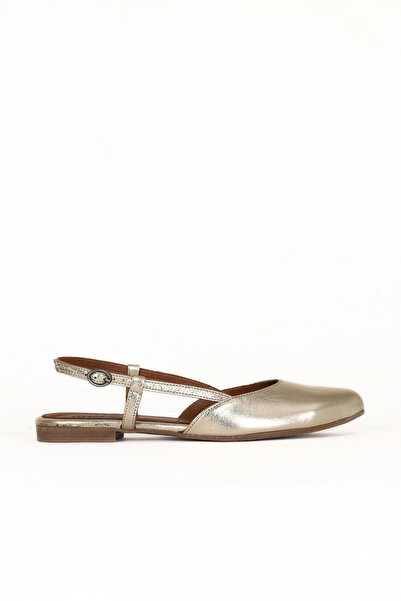 Bueno Shoes Sandale de damă din piele aurie lucioasă 01we2904