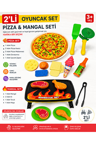 BYCEGU 21670 EVCİLİK MUFATK OYUNCAK SETİ 2 Lİ OYUN SETİ MANGAL BARBEKÜ SETİ V...