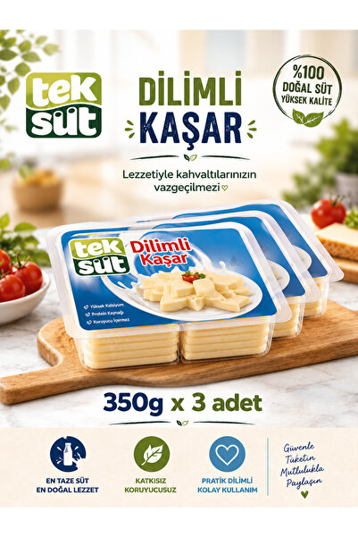 Teksüt Dilimli Kasar 350 gr x 3 adet