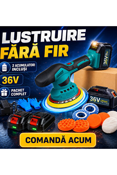 OEM Aparat Polish Auto cu 2 acumulatori 36V, fara fir, portabil (RO-V14)