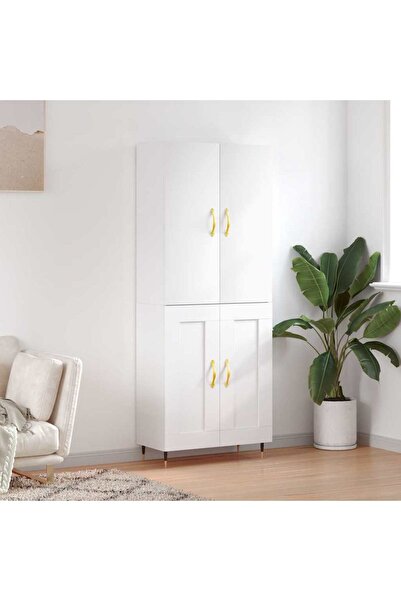Concept Dulap înalt, alb, 69,5x34x180 cm, lemn compozit