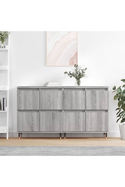Concept Servante, 2 buc., sonoma gri, lemn prelucrat