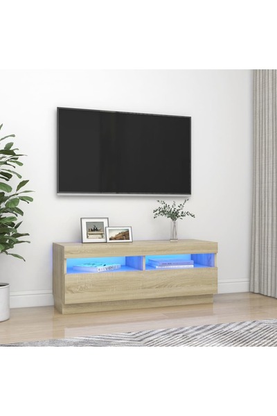 Concept Comodă TV cu lumini LED, stejar sonoma, 100x35x40 cm