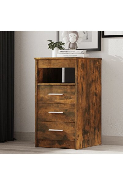 Concept Dulap cu sertar, stejar fumuriu, 40x50x76 cm, lemn prelucrat
