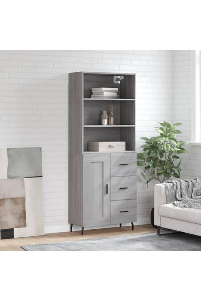 Concept Dulap înalt, gri sonoma, 69,5x34x180 cm, lemn compozit