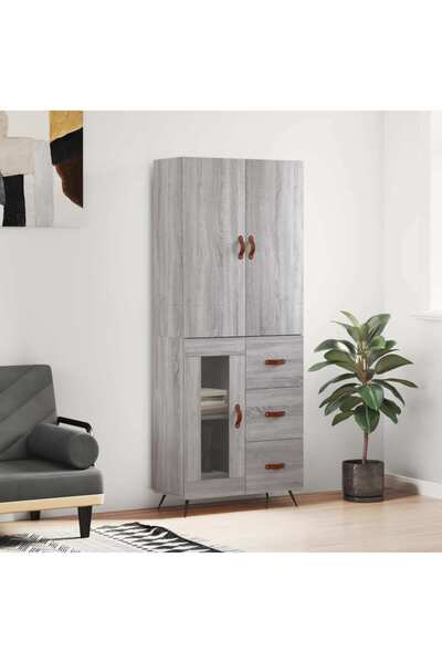 Concept Dulap înalt, gri sonoma, 69,5x34x180 cm, lemn compozit