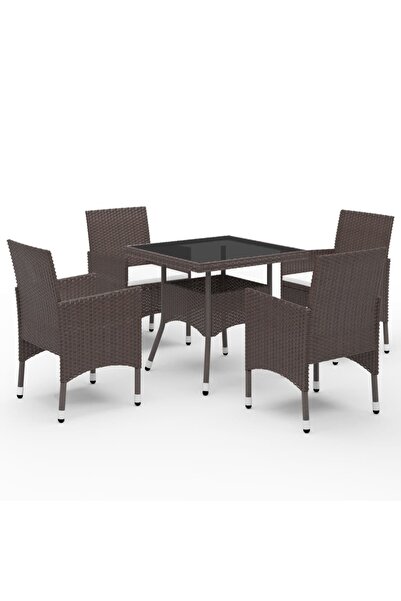 Concept Set mobilier de grădină, 5 piese, poliratan și sticlă