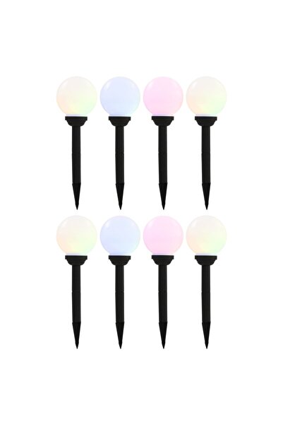 Concept Lămpi solare de exterior cu LED, 8 buc., 15 cm, RGB, sferic