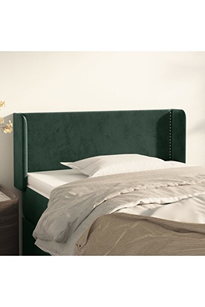 Concept Tăblie pat cu aripioare verde închis 83x16x78/88 cm catifea