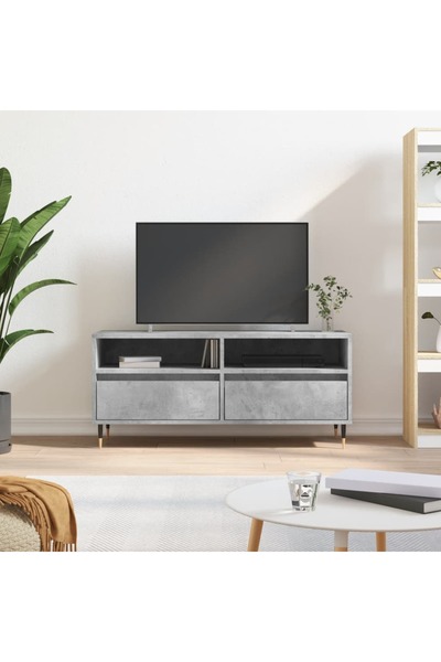 Concept Comodă TV, gri beton, 100x34,5x44,5 cm, lemn prelucrat