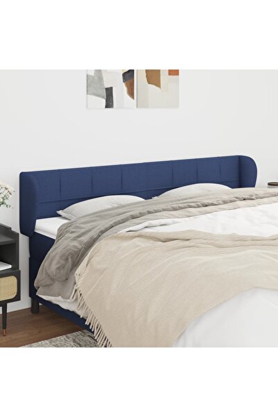 Concept Tăblie de pat cu aripioare, albastru, 163x23x78/88 cm textil