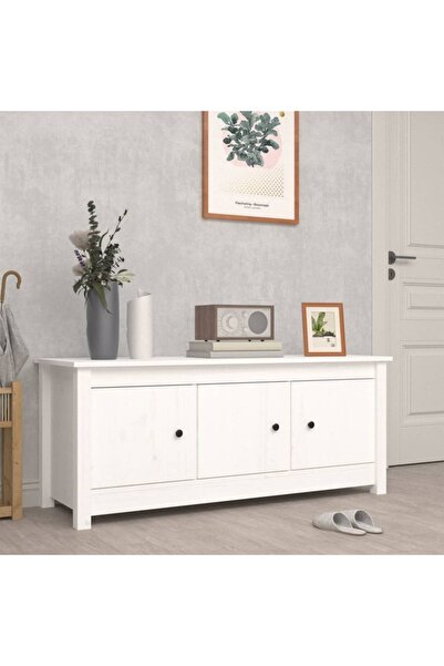 Concept Dulap pentru pantofi, alb, 110x38x45,5 cm, lemn masiv pin