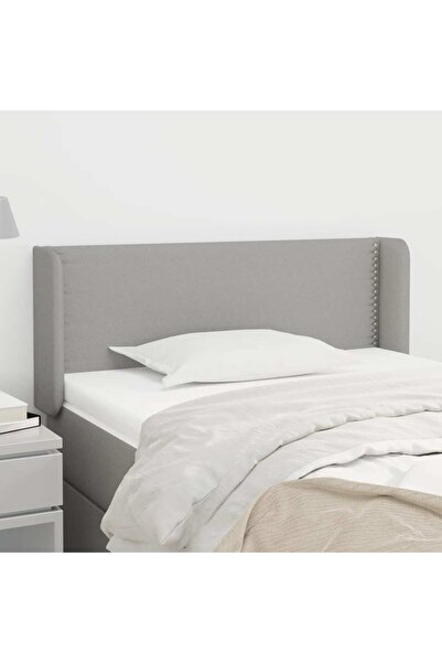Concept Tăblie de pat cu aripioare gri deschis 93x16x78/88 cm textil