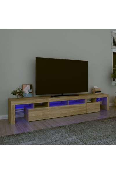 Concept Comodă TV cu lumini LED, stejar sonoma, 230x36,5x40 cm