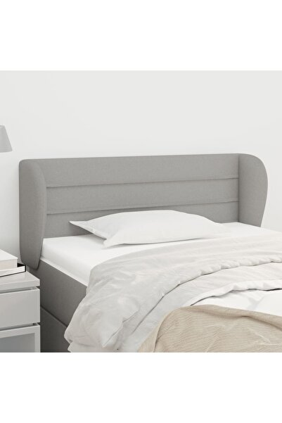 Concept Tăblie de pat cu aripioare gri deschis 93x23x78/88 cm textil