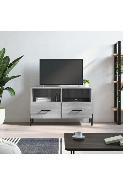 Concept Comodă TV, gri sonoma, 80x36x50 cm, lemn prelucrat
