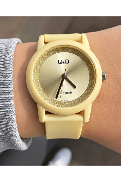 Q&Q QZ68J123Y Women's Wristwatch 10 Atm Waterproof with Silicone Cord