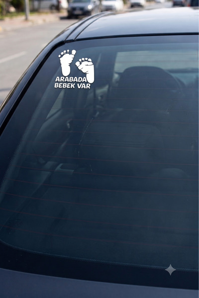 BsElektronik New Generation Embossed Sticker There Is a Baby in the Car White...